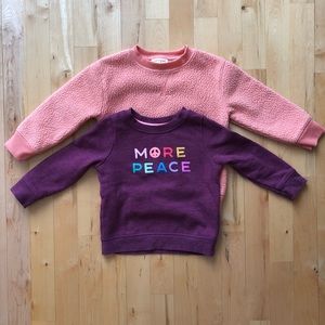 Two Cat & Jack sweatshirts